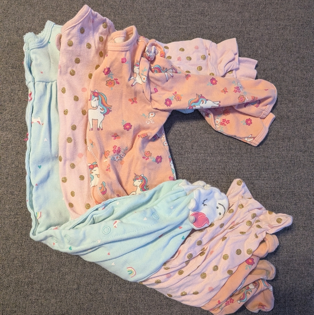 Unicorn and Rainbow Baby Onesies